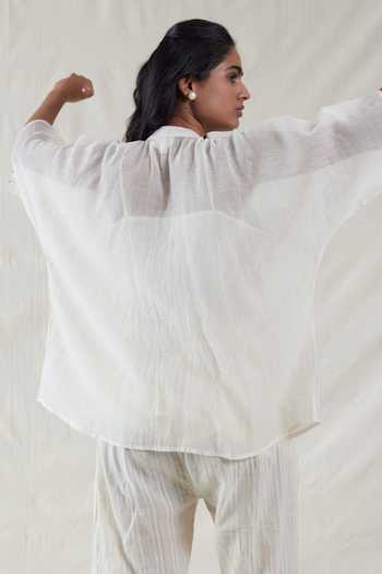 Dhaari Handwoven Cotton Silk Top & Slip Set 