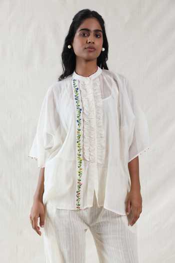 Dhaari Handwoven Cotton Silk Top & Slip Set 