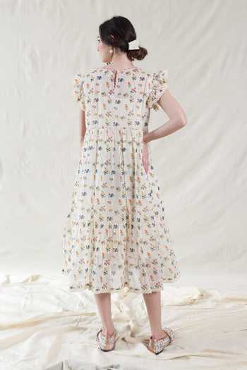 Dhaari Handwoven Cotton Silk Floral Dress & Slip Set 