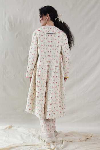 Dhaari Hand Painted Floral Handwoven Cotton Silk Jacket 