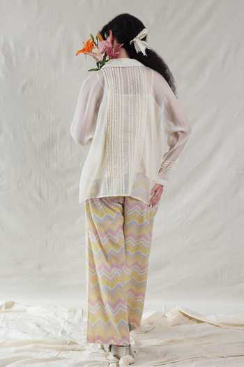 Dhaari Hand Painted Handwoven Cotton Silk Top & Slip 