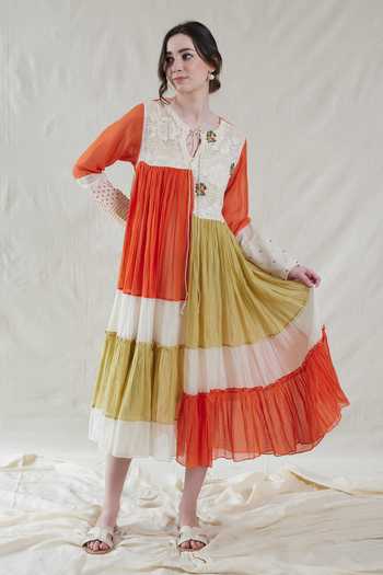 Dhaari Handwoven Cotton Silk Dress & Slip Set 