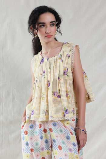 Dhaari Handwoven Cotton Silk Top & Slip Set 