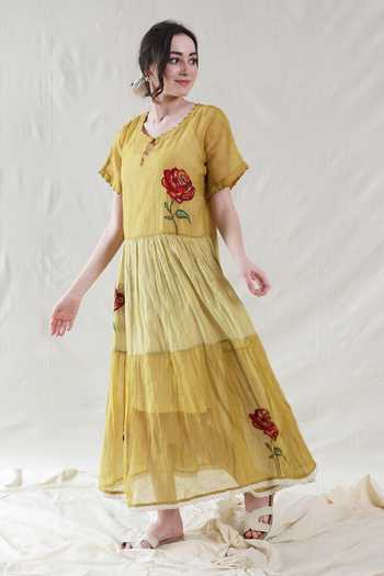 Dhaari Handwoven Cotton Silk Dress & Slip Set 