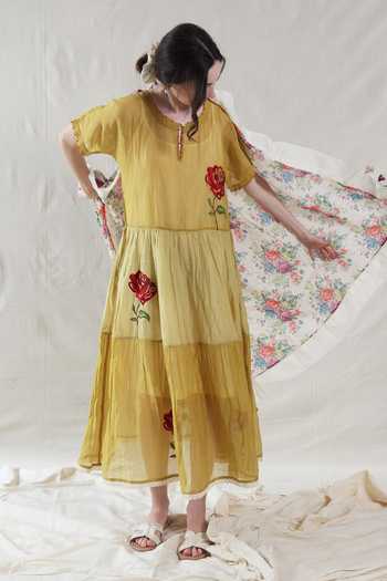 Dhaari Handwoven Cotton Silk Dress & Slip Set 