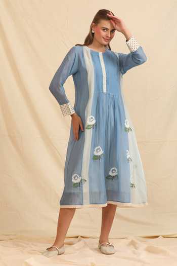 Dhaari Handwoven Cotton Silk Dress & Slip 
