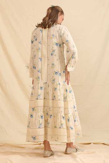 Dhaari Hand Painted Handwoven Cotton Silk Dress 