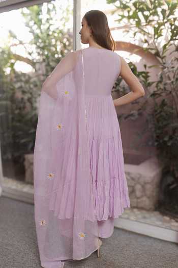 ASRUMO Embroidered Motif Gathered Anarkali Set 