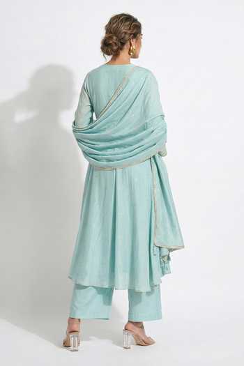 Basanti Kapde aur Koffee Cotton Anarkali Kurta & Palazzo Set 