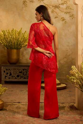 Zazu Embroidered Top & Trouser Set 