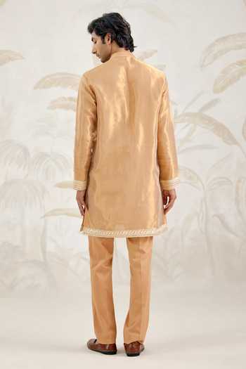 Shyam Narayan Prasad Embroidered Organza Tissue Kurta & Pant Set 