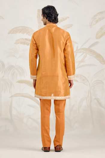 Shyam Narayan Prasad Embroidered Organza Tissue Kurta & Pant Set 