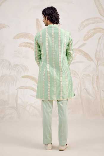 Shyam Narayan Prasad Embroidered Chanderi Kurta & Pant Set 