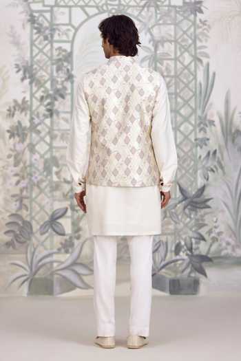 Shyam Narayan Prasad Cotton Silk Brocade Kurta Set 
