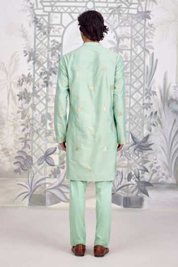 Shyam Narayan Prasad Embroidered Cotton Silk Kurta & Pant Set 