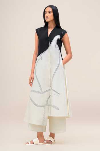 Ampm Swan Linen Jacket & Palazzo Set 