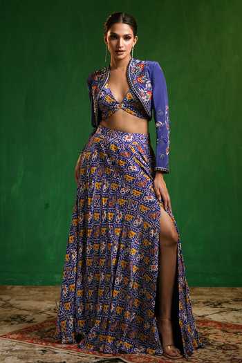 Ahi Clothing Patola Print Cape Lehenga Set 