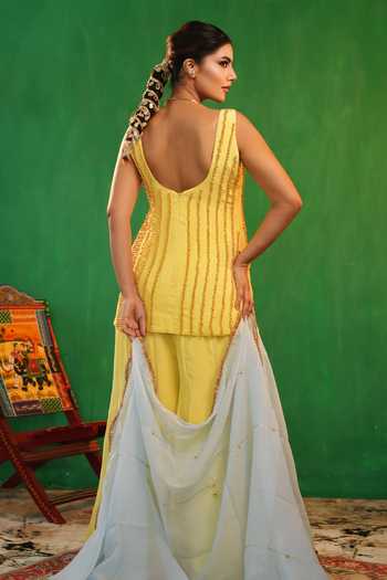 Ahi Clothing Embroidered Kurta Palazzo Set 