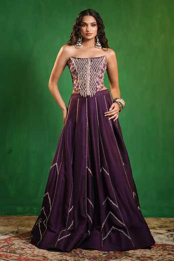 Ahi Clothing Embroidered Corset & Lehenga Set 