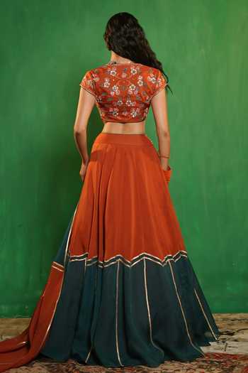 Ahi Clothing Patchwork Embroidered Lehenga Set 