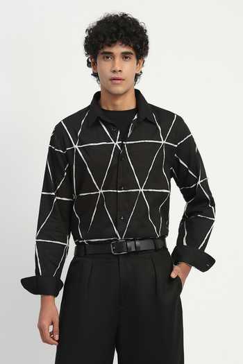 ABRAHAM AND THAKORE Triangle Applique Embroidered Shirt 