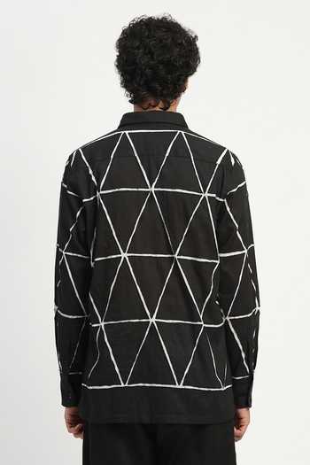 ABRAHAM AND THAKORE Triangle Applique Embroidered Shirt 