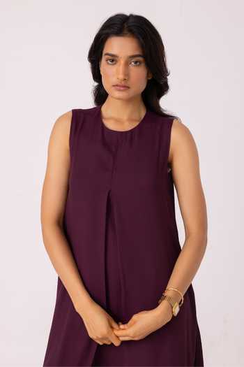 Shop_The Summer House_Wine Satin Round Neck Brooke Midi Dress 