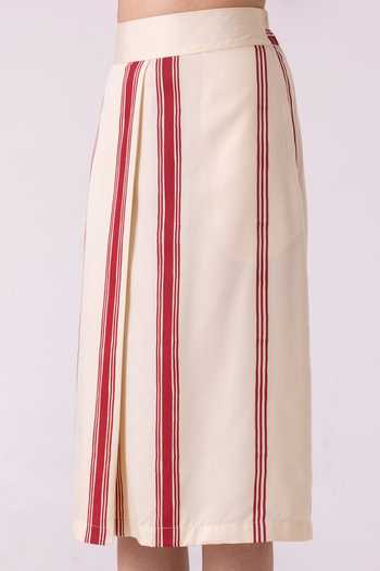 Buy_The Summer House_White Twill, Tencel Prynne Red Striped Skirt _Online_at_Aza_Fashions