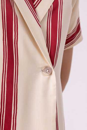 Shop_The Summer House_Red Tencel, Twill V-neck, Collared Amy Striped Blazer Dress 