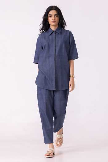 The Summer House Katniss Handwoven Denim Barrel Pant 