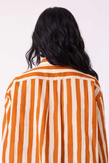 The Summer House Tori Rust Striped Shirt