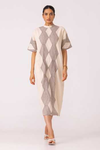 The Summer House Ehan Hand Printed Midi Dress 