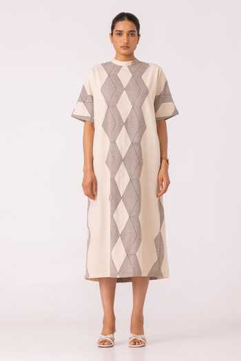 Shop_The Summer House_Beige Cotton Round Neck Ehan Printed Midi Dress 