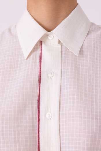 Buy_The Summer House_White Cotton Collared Norris Handwoven Shirt _Online_at_Aza_Fashions