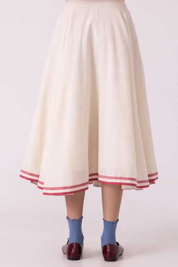 Buy_The Summer House_Off White Cotton, Twill Medea Handwoven Skirt 