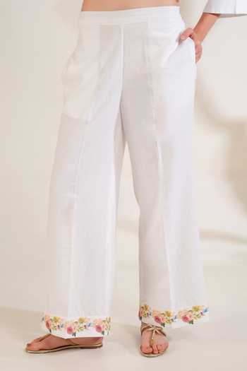 Shop_Moh India_Peach Linen Collared, Yes Soft Bloom Kurta Set 