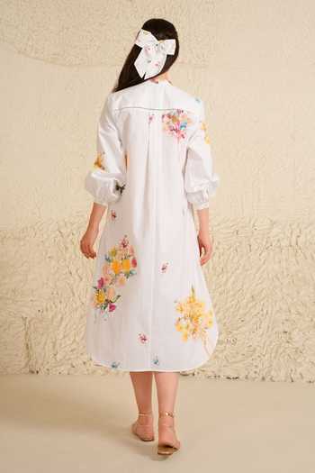 Shop_Moh India_Pink Cotton, Poplin Mandarin Collar Summer Love Shirt Kurta And Pant Set _Online_at_Aza_Fashions