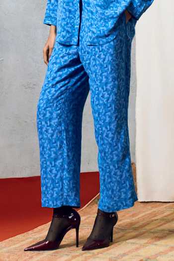Pooja Rajgarhia Gupta Blue Georgette Vis Double Pant Online at Aza Fashions Pooja Rajgarhia Gupta_Blue Georgette Vis Double Pant _Online_at_Aza_Fashions