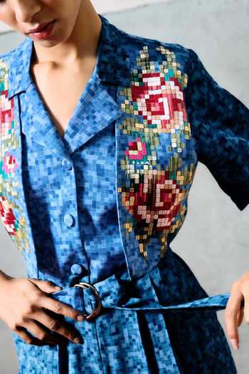 Pooja Rajgarhia Gupta_Blue Milos Double Georgette Jumpsuit _Online_at_Aza_Fashions