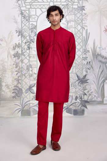 Shyam Narayan Prasad Cotton Silk Kurta & Pant Set 