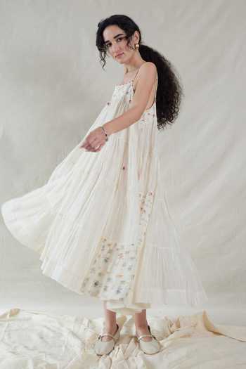 Dhaari Handwoven Cotton Silk Dress & Slip Set 