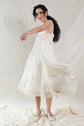 Dhaari Handwoven Cotton Silk Dress & Slip Set 