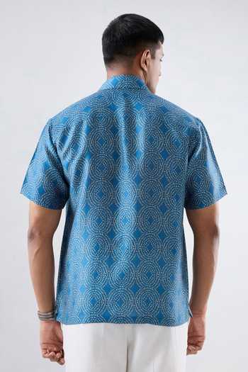 Raw & Rustic By Niti Bothra Bandhani Cuban Collar Shirt 