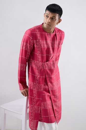 Raw & Rustic By Niti Bothra Front Overlapped Bandhani Kurta 