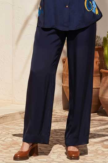 Buy_Nautanky_Blue Crepe Collared Lemongrass Printed Shirt And Pant Set 