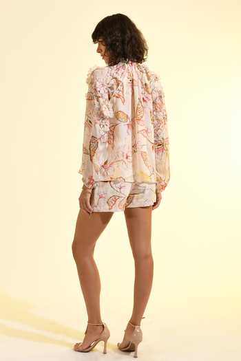 Bhanuni By Jyoti Floral Blush Print Viscose Top 