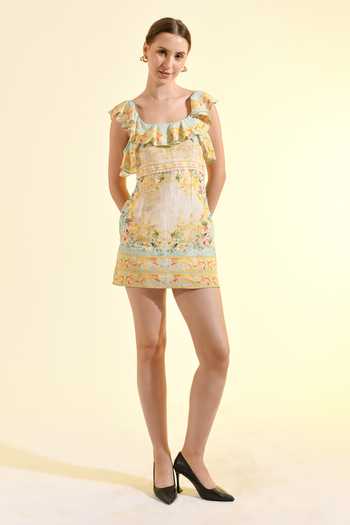 Bhanuni By Jyoti Madonna Printed Ruffle Mini Dress 