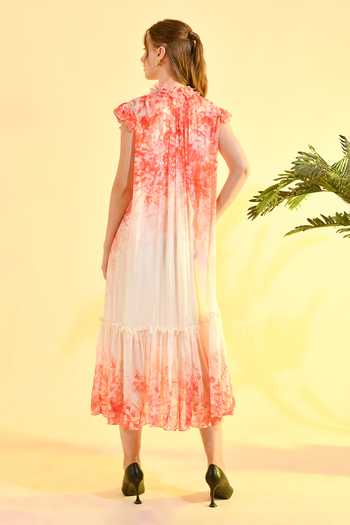 Bhanuni By Jyoti Cherry Blossom Floral Print Dress 