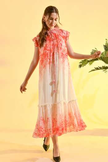 Bhanuni By Jyoti Cherry Blossom Floral Print Dress 