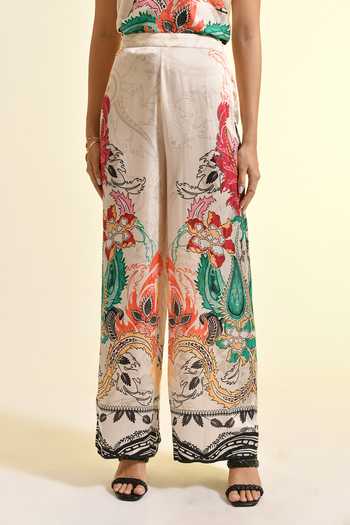 Shop_Bhanuni By Jyoti_Multi Color Viscose Elmira Printed Pant _Online_at_Aza_Fashions